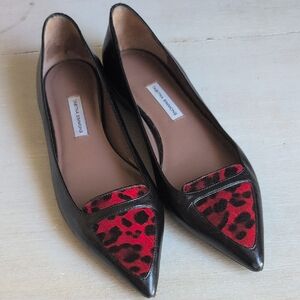Tabitha Simmons Black and Red Leopard Flats